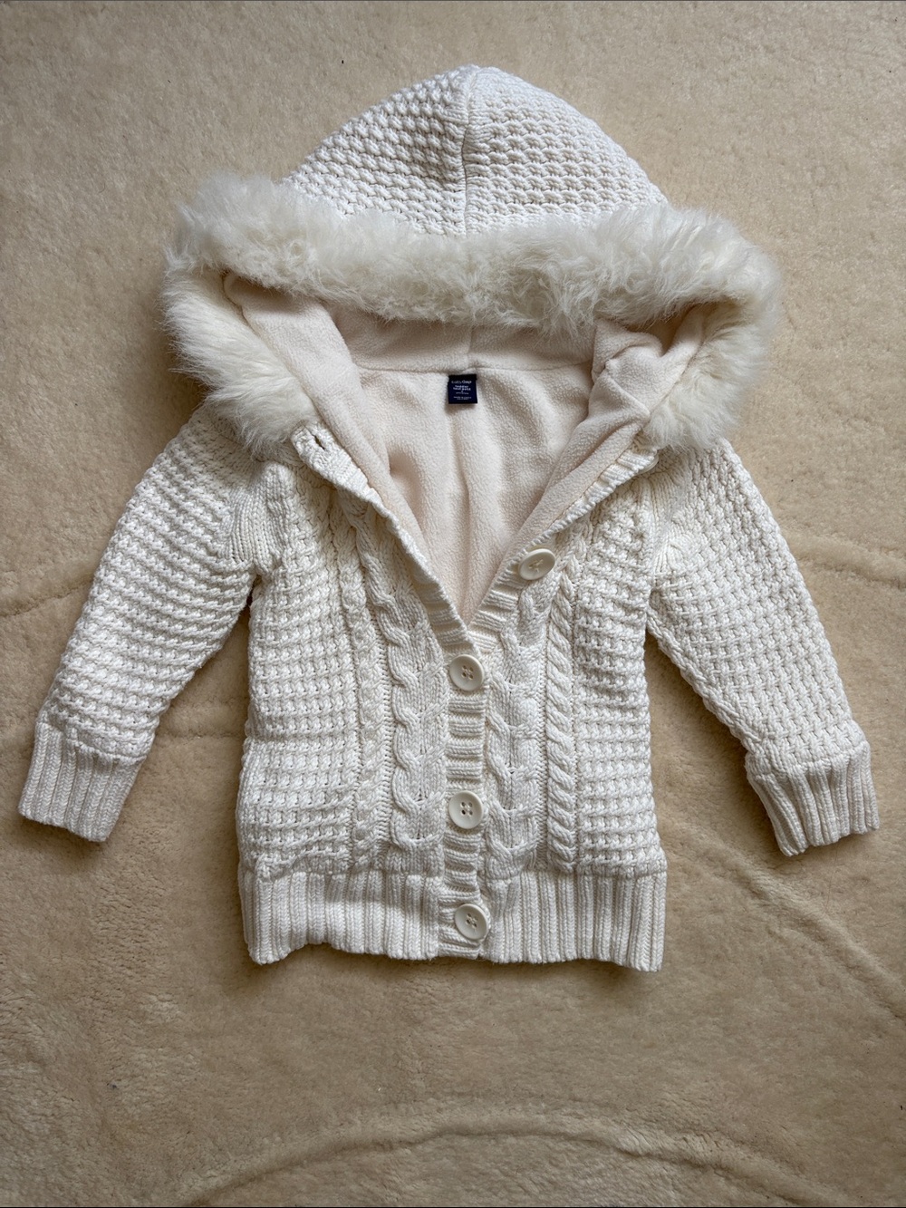 BabyGap Cream Cable-Knit Jacket